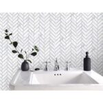 Herringbone Carrara White mosaic (9)