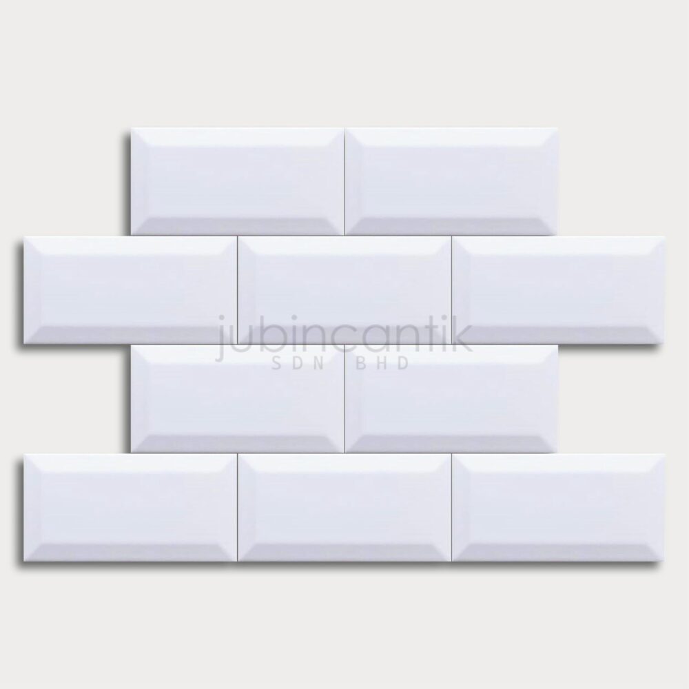 Subway Tile – White Bevel 100 x 200 (2)