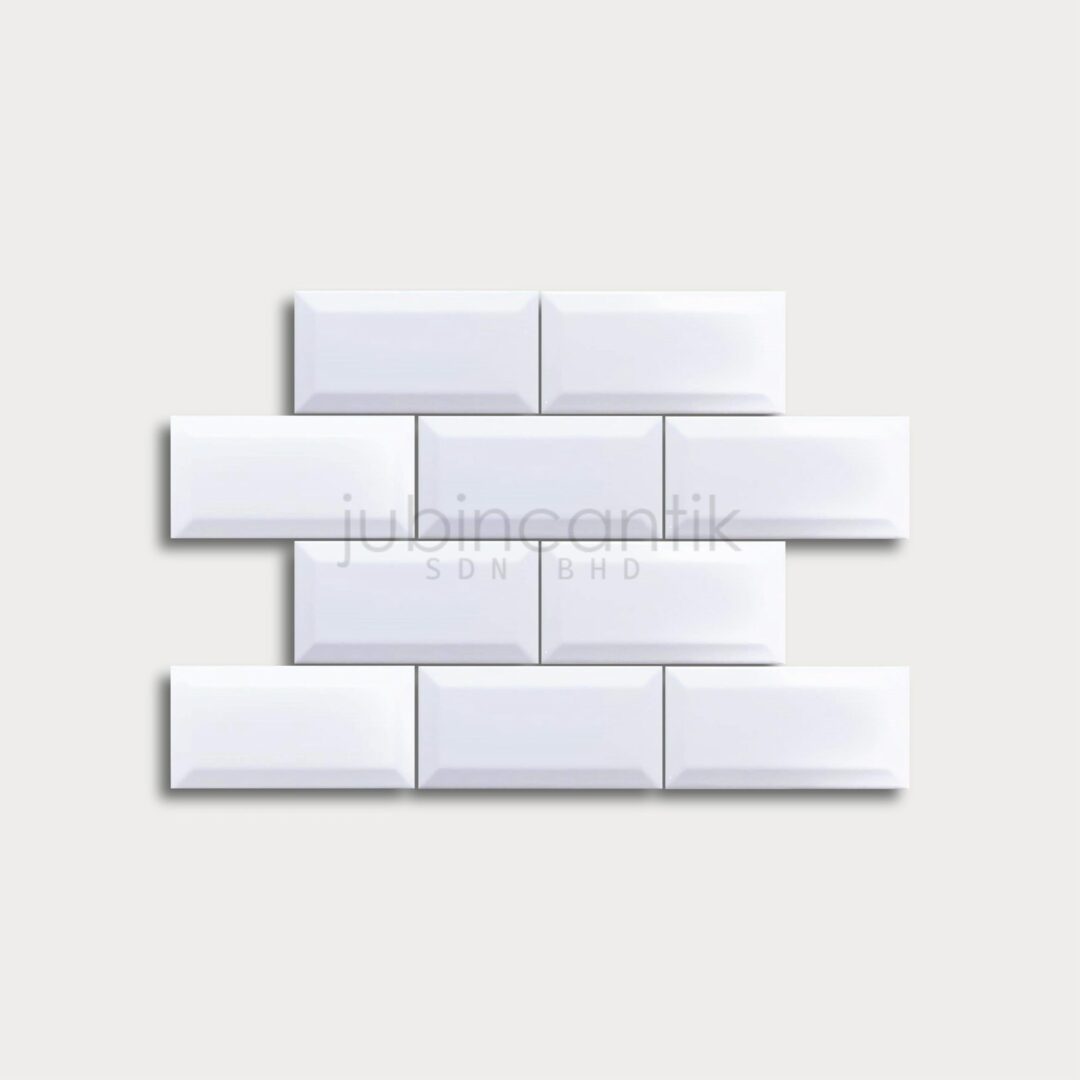 Subway Tile - White Bevel 75 x 150 (1)